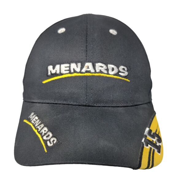 Menards Men's Strapback Hat Black Adjustable Embroidered #15 Logo - Picture 1 of 7